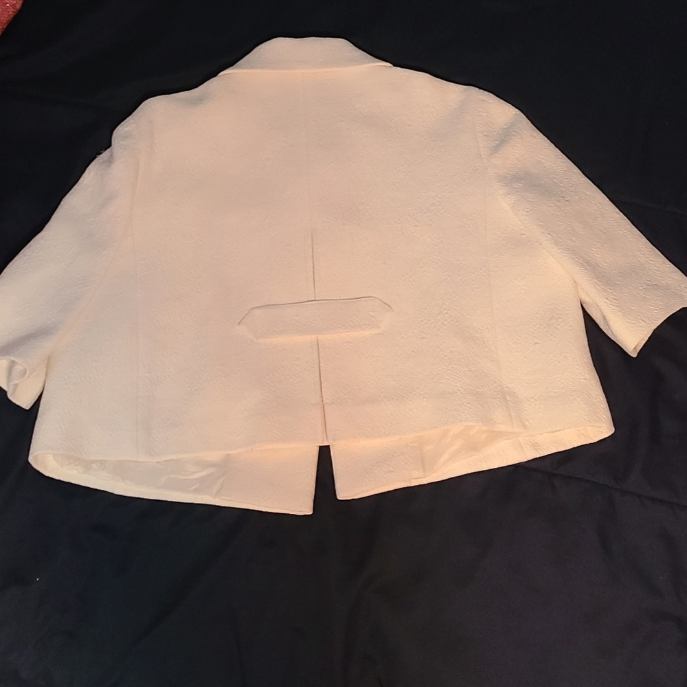 Nwot! Grace Elements White Cropped Jacket Size M - image 4